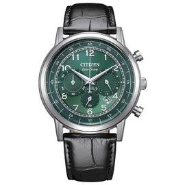Citizen Men's Green Dial Leather Strap Watch