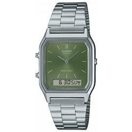Casio Classic Green Dual Display Stainless Steel Watch
