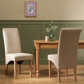 Argos Home Pair of Midback Dining Chair - Cream
