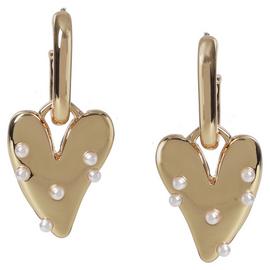 Liars & Lovers Gold Tone eart Pearl Drop Earrings
