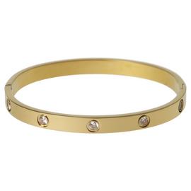 Liars & Lovers Gold Tone Crystal Inset Hinged Bangle