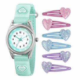Tikkers Kids Aqua Heart Watch Gift Set