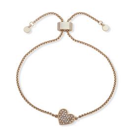 DKNY Gold Plated Pave Heart Slider Bracelet