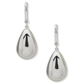 DKNY Silver Tone Puffy Teardrop Earrings
