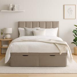 Millbrook Beds Kingsize Fabric Ottoman Bed - Natural