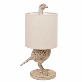 Hestia Wood Effect Pheasant Table Lamp 21 inch