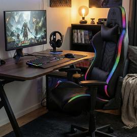 Deltaco RGB Faux Leather Gaming Chair - Black