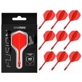 Winmau Red Fusion Moulded Flight And Shaft Multipack