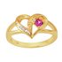 Moon & Back Gold Plated Silver Heart Shaped Stone Set Ring
