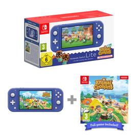 Nintendo Switch Lite Blue + Animal Crossing NH Bundle