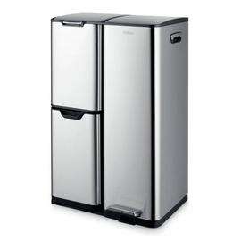 Tower 60L Three Compartment Recycling Pedal Bin - Steel