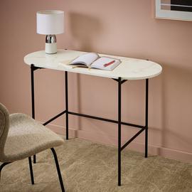 Argos Home Jules Marble Style Office Desk - White