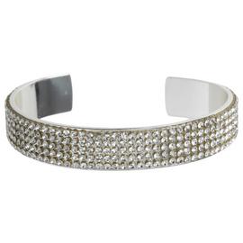 Liars & Lovers Silver Tone Crystal Inset Cuff Bracelet