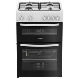 Indesit IDG6GW 60cm Double Oven Gas Cooker - White