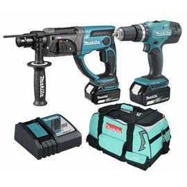 Makita 5Ah Cordless Drill & Hammer 2 Piece Combo Kit - 18V