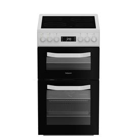 Hotpoint HDE5VDCW 50cm Double Oven Electric Cooker - White