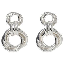 Liars & Lovers Silver Tone Interlocking Rings Drop Earrings