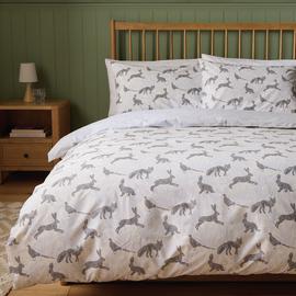 Argos Home Hare Print White Bedding Set