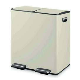 Tower 40L Twin Compartment Recycling Pedal Bin - Cream