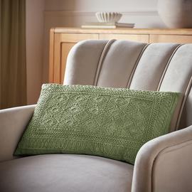 Argos Home Macrame Style Cushion Sage - 50x30cm