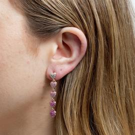 Lipsy Rose Gold Plated Micro Pave Tonal Pink Drop Earrings
