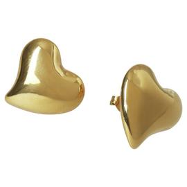 Liars & Lovers Stainless Steel Gold Tone Heart Stud Earrings