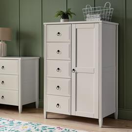 Argos Home Lucie 1 Door 5 Drawer Short Wardrobe - Off White