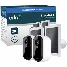 Arlo Essential 3 2K Security Camera & Solar - Pack of 2