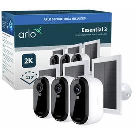 Arlo Essential 3 2K Security Camera & Solar - Pack of 3
