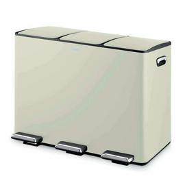Tower 45L Three Compartment Recycling Pedal Bin - Cream
