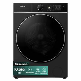 Hisense WD5I1045BBQ 10.5/6KG 1400 Spin Washer Dryer - Black