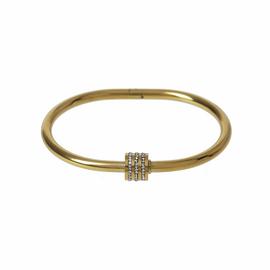 Liars & Lovers Gold Tone Stainless Steel Hinged Bangle