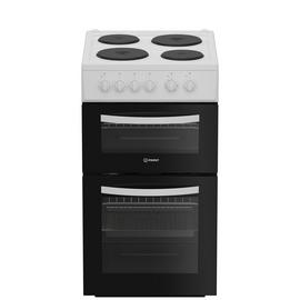 Indesit ITE5EMW 50cm Twin Cavity Electric Cooker - White