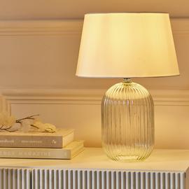 Argos Home Ribbed Glass Table Lamp - White