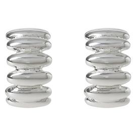 Liars & Lovers Silver Tone Ridged Huggie Hoop Earrings