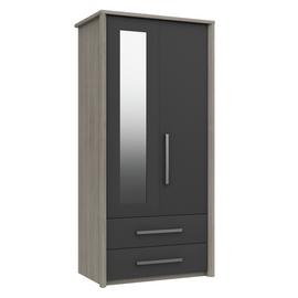 Grasmere 2 Door 2 Drawer Mirror Wardrobe - Dark Grey