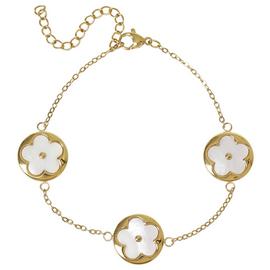 Liars & Lovers Stainless Steel Gold Tone Flower Bracelet
