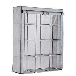 Argos Home Double Modular Fabrics Wardrobe - Grey and Black