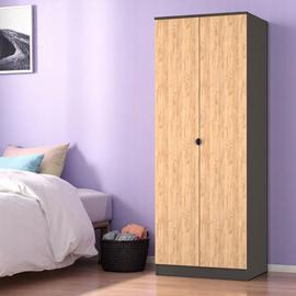 Livara Ready Assembled Canmore 2 Door Wardrobe -Graphite Oak