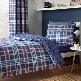 Catherine Lansfield Stars & Check Kids Bedding Set