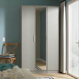 Welcome Orillia 3 Door Mirror Wardrobe - Grey