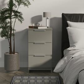 Welcome Orillia 3 Drawer Bedside Table - Grey