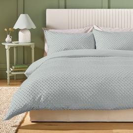 Argos Home Supersoft Swiss Dot Grey Bedding Set - Double