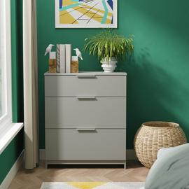 Livara Ready Assembled Orillia 3 Drawer Chest - Grey