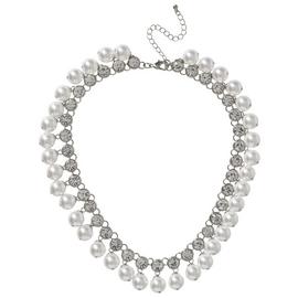 Liars & Lovers Silver Tone Pearl &Crystal Statement Necklace