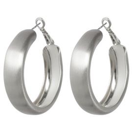 Liars & Lovers Silver Tone Brushed Hoop Earrings