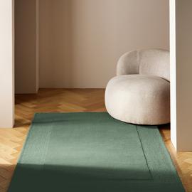 Habitat Simple Border Green Wool Cut Pile Rug - 120x170cm