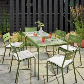 Habitat Scandi 6 Seater Metal Patio Set - Green