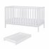 Malmo Baby Cot Bed, Cot Top Changer with MattressWhite