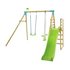 TP Kite Wooden Kids Double Swing Set with 8ft Wavy Slide